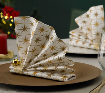 Serviette Gold & White 03 40x40